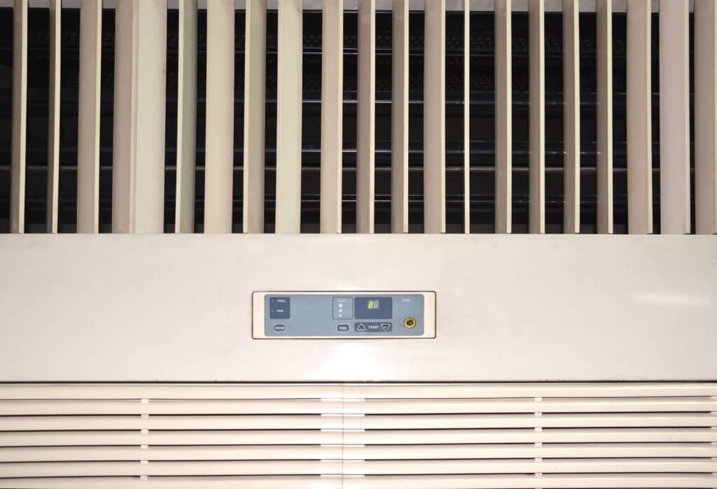 An air conditioner in a room.