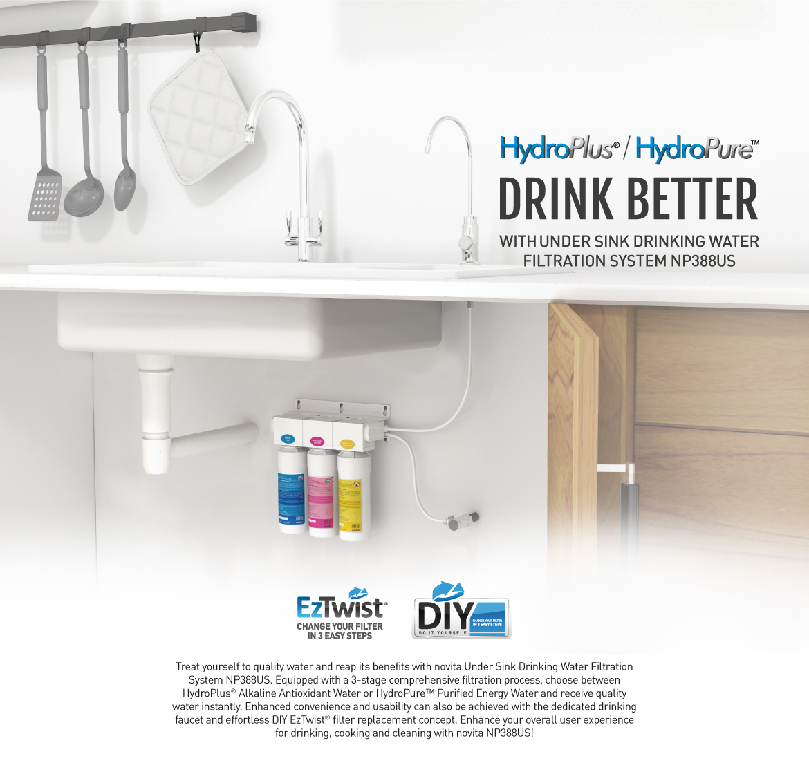 Under Sink Drinking Water Filtration System Np388us